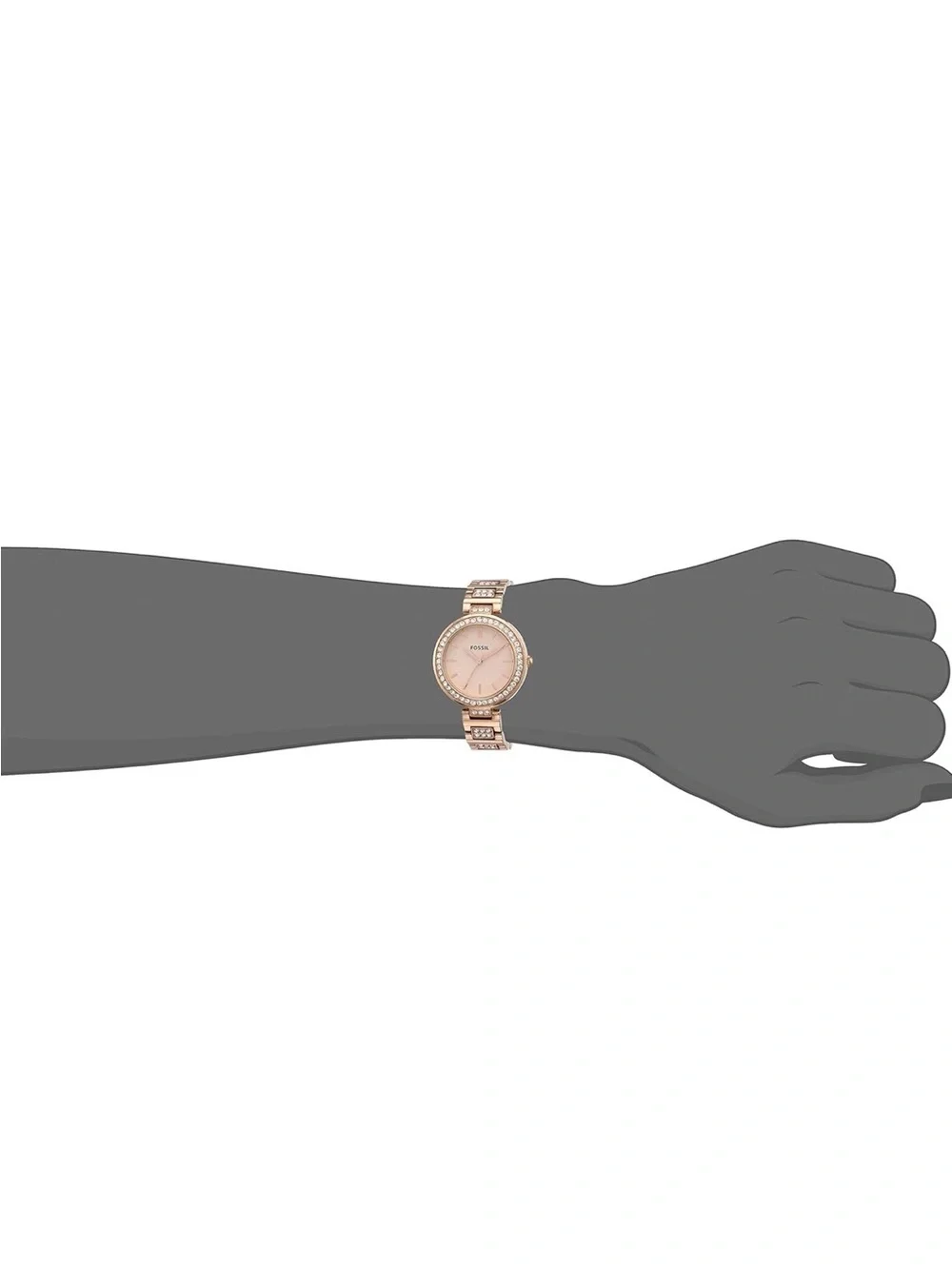 Fossil Rose Gold Crystal-Trim Women's Bracelet Watch